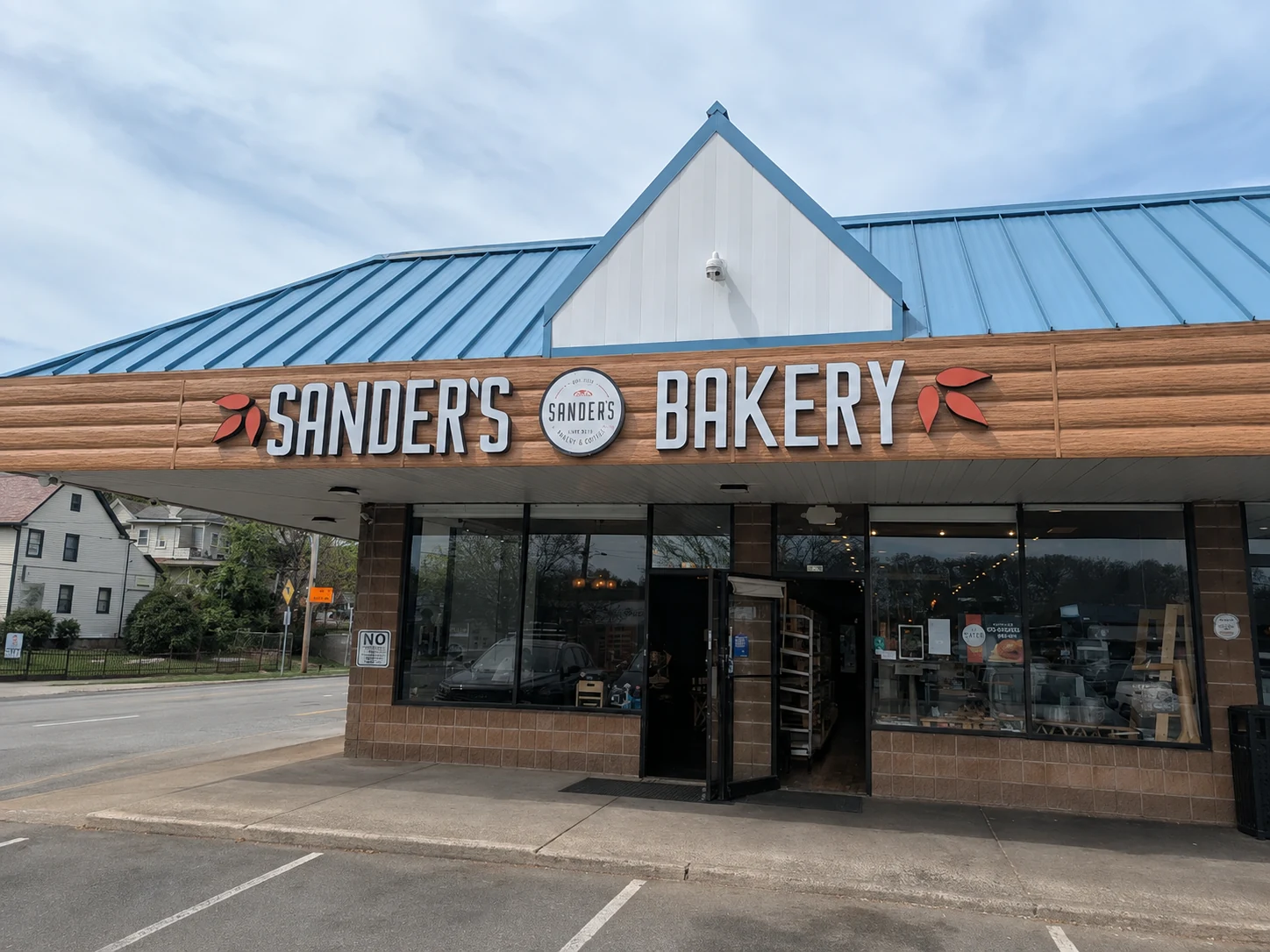 Sander's Kosher Bake Shoppe storefront with sign and entrance